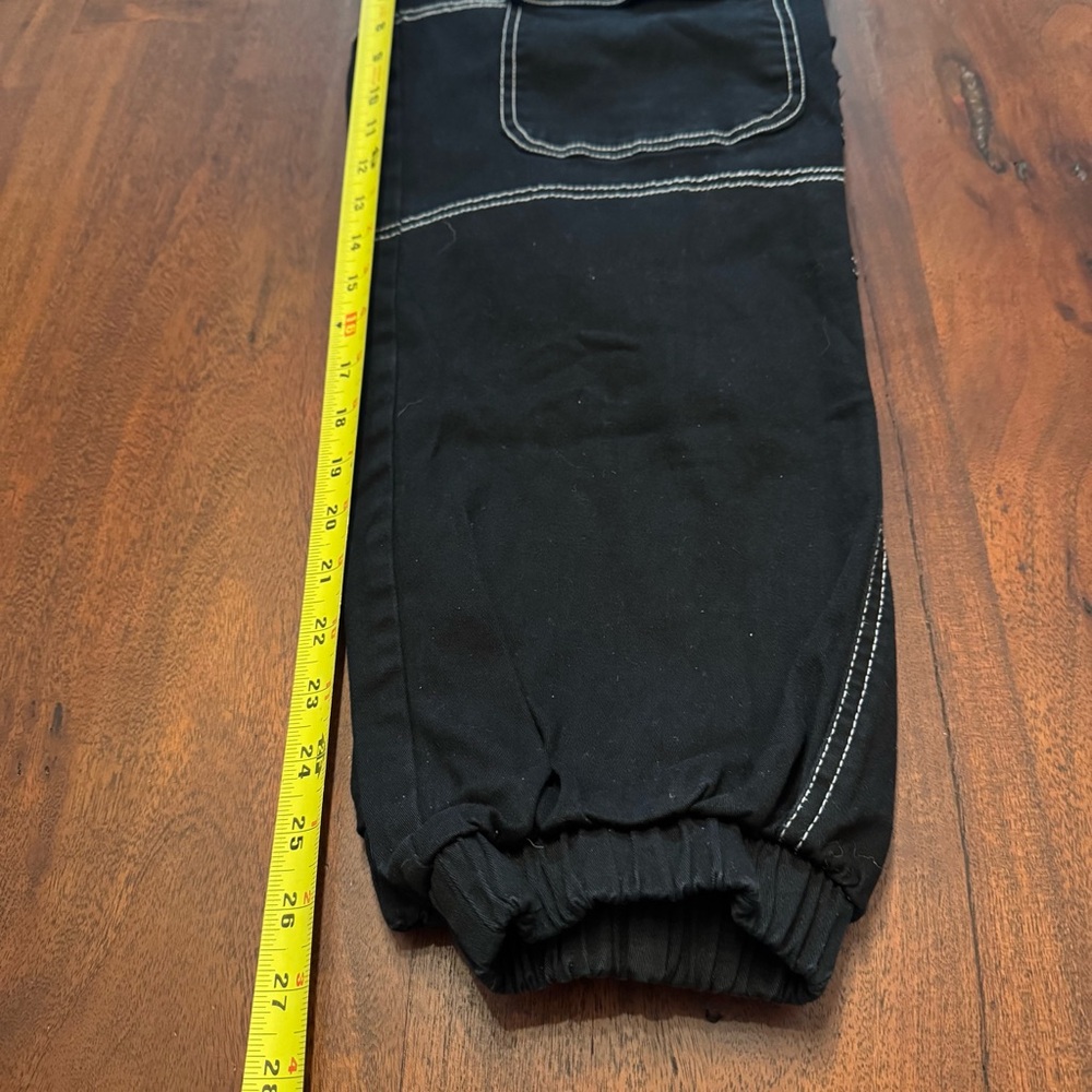 Rue21 Black Cargo Pants with White Stitching - Picture 3 of 6